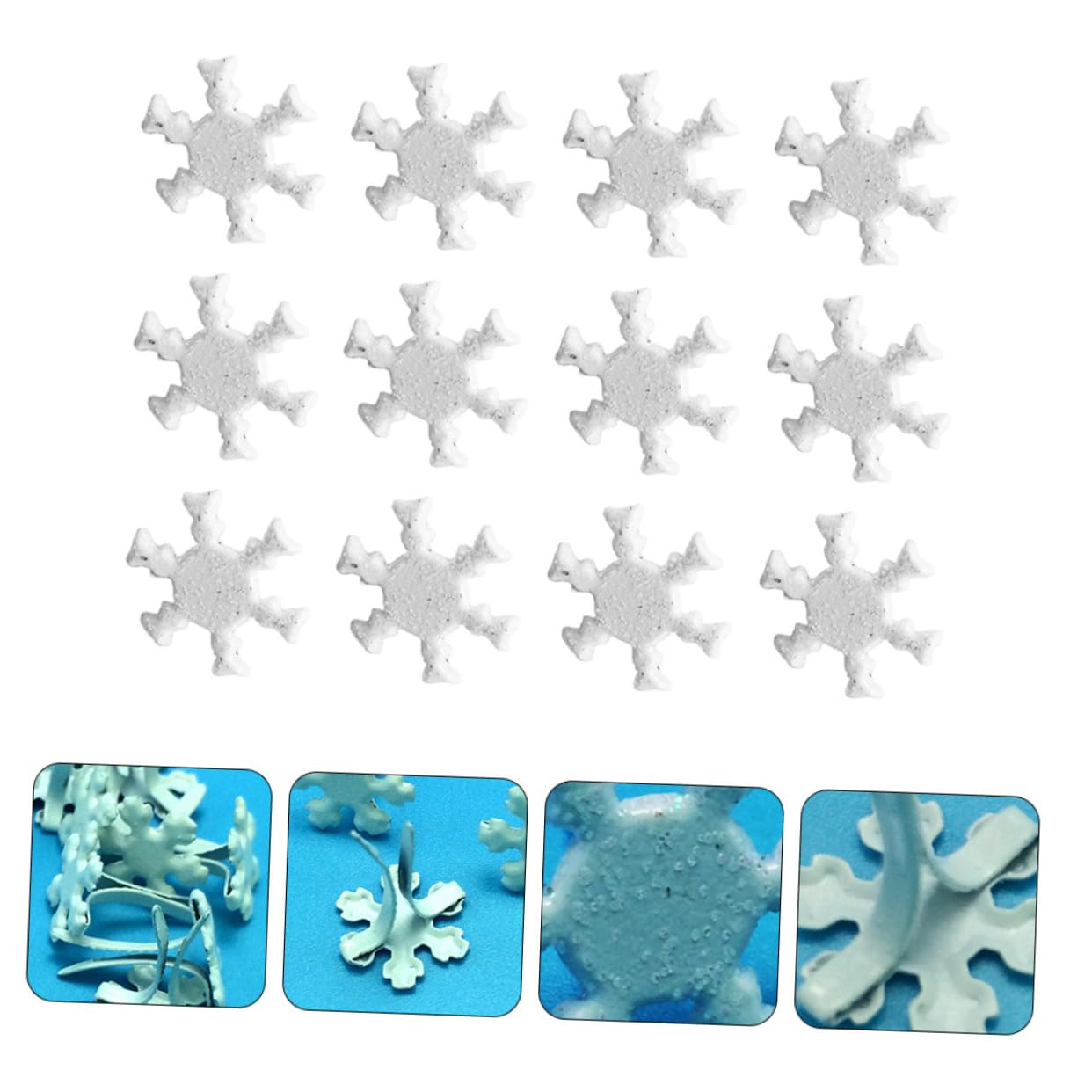 100 Attaches Métal Flocon De Neige 12mm – Blanc, Pour Scrapbooking, Cartes De Vœux, Décoration Noël DIY