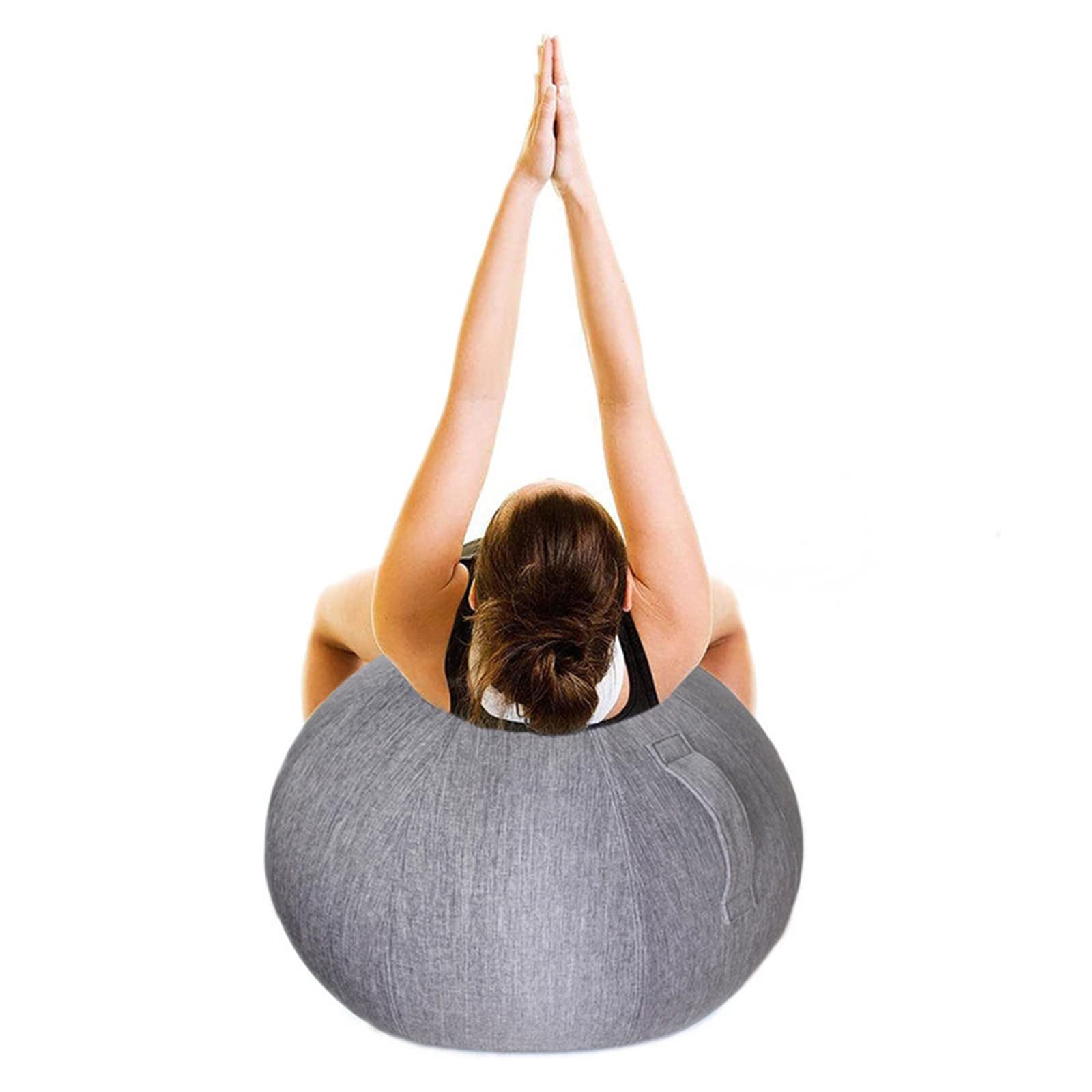 Bezug für Sitzball, Faltbar Sitzball Stoffbezug mit Griff, Yoga Ball Abdeckung, Gymnastikball Bezug für Zuhause, Büro, Pilates, Yoga Jetzt,75cm/29.5in