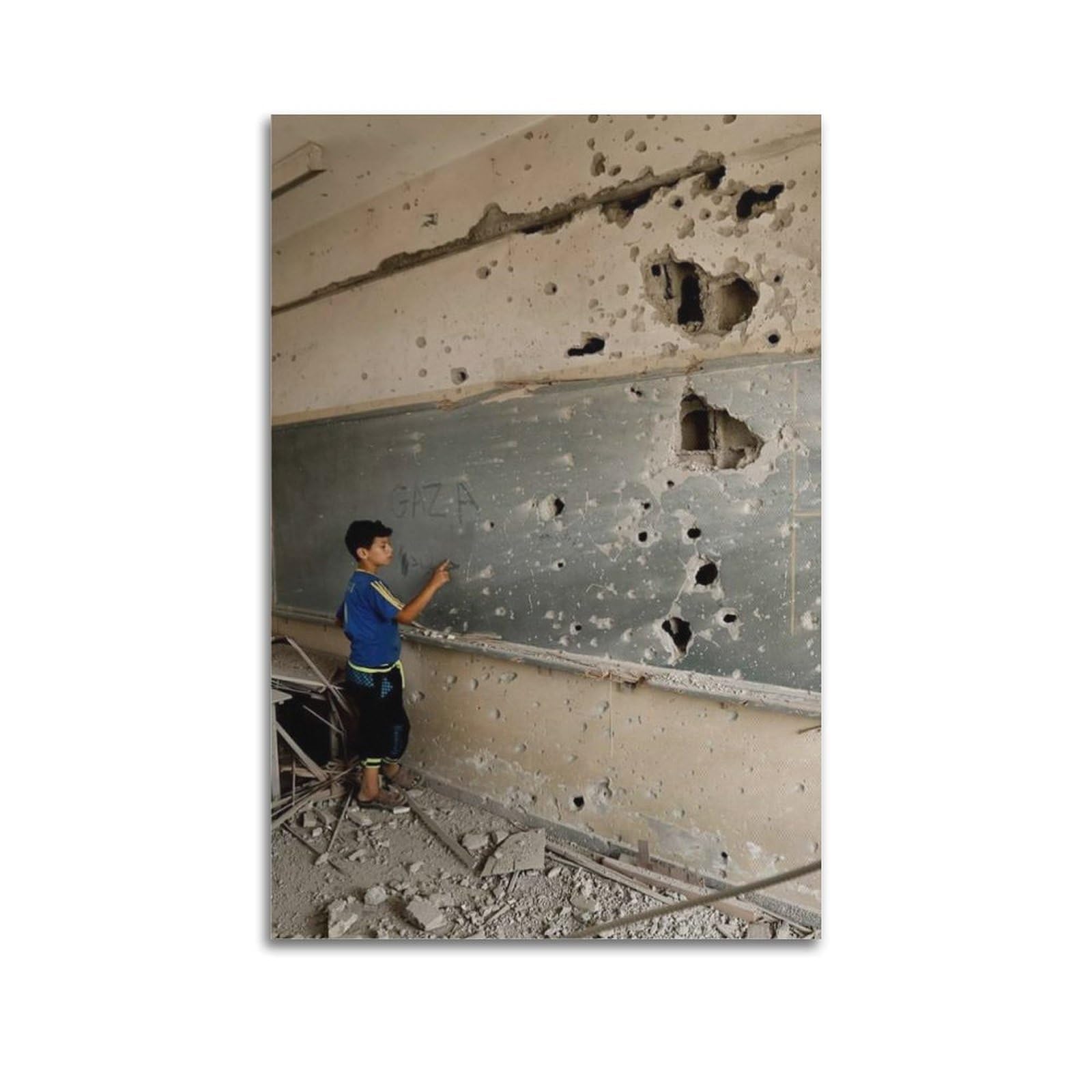 XKUGA World Peace Anti War Poster Palestine Gaza Child Refugees Modern Decorative Canvas Prints - Ideal Wall Art for Family, Man Cave, Game Room, Boys & Girls Bedroom 20x30inch(50x75cm)