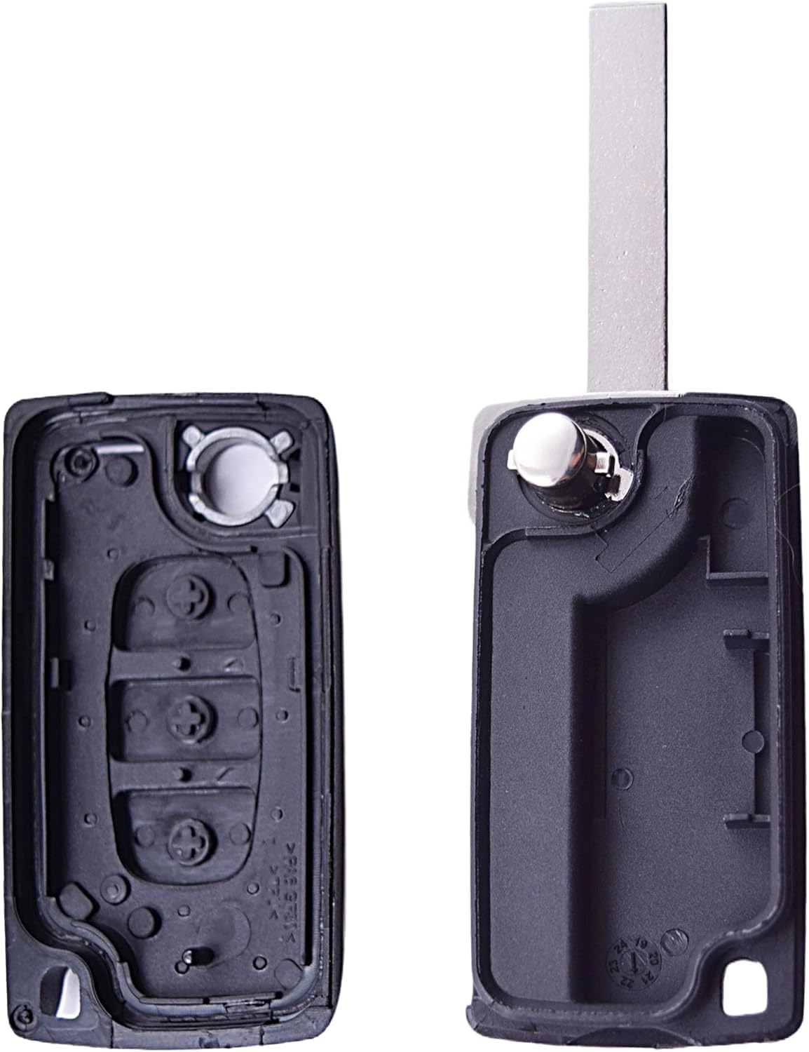 Key Soft Case Cover protettiva Chiave per auto Citroen C2 C3 C4 C5 Grand Picasso Berlingo Peugeot 207 307 407 308 607 / Colore: blu fluorescente (si illumina al buio