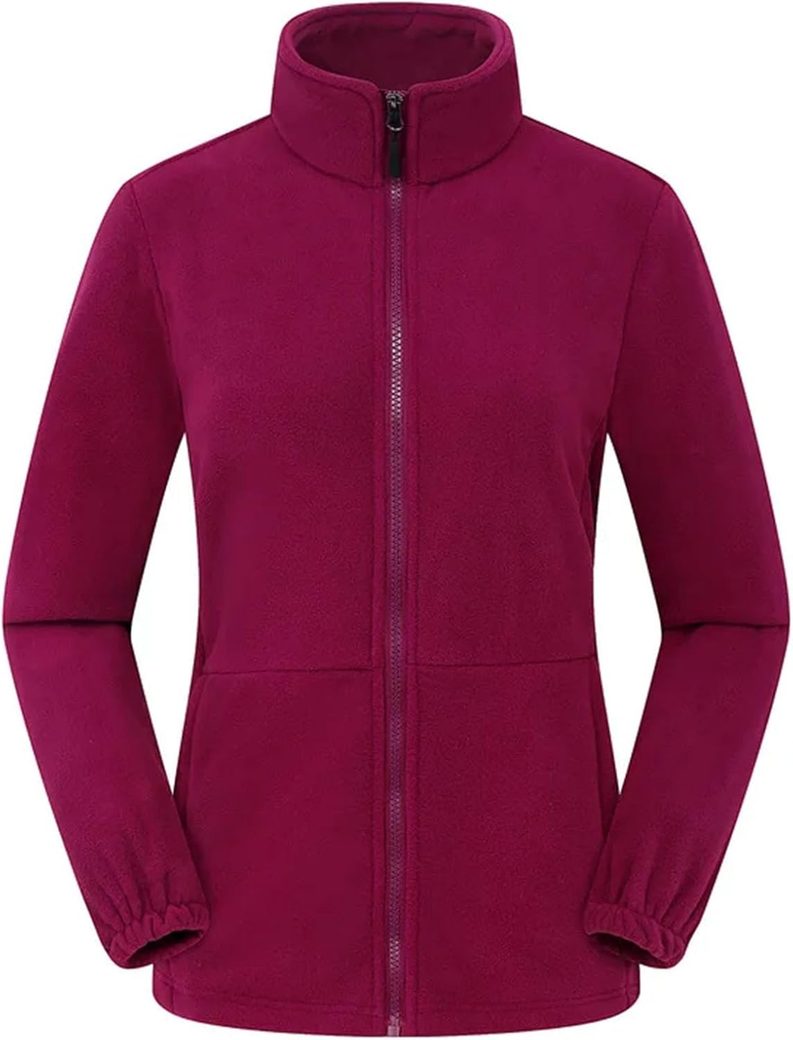 Womens Winter Warm Fleece Sweatshirts Solid Color Ladies Outdoor Running Style Polar Fleece Zipper Coat Clothes