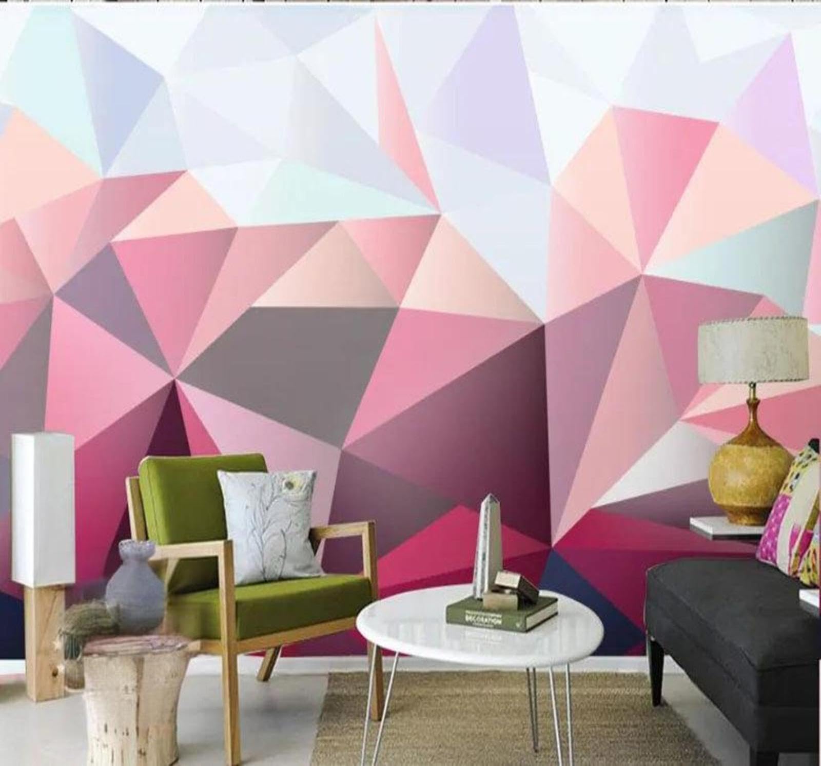 Abstract Creative Colourful Geometric Art 3D Wallpaper Easy Install Feature Office Living Room Sofa Bedroom TV Background Wall Decoration-250cm×170cm
