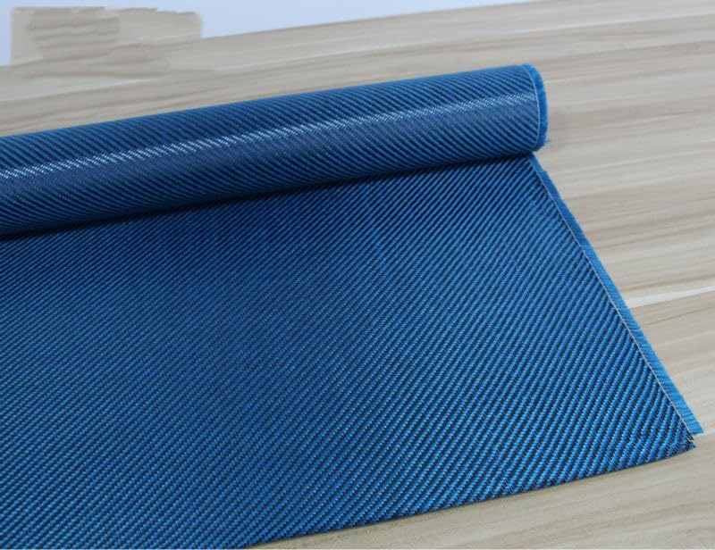 1m Blue Twill Carbon Fiber Hybrid Fabric - 3K Carbon Fiber Cloth, 0.2mm Thick, Lightweight, Durable for Sports Products