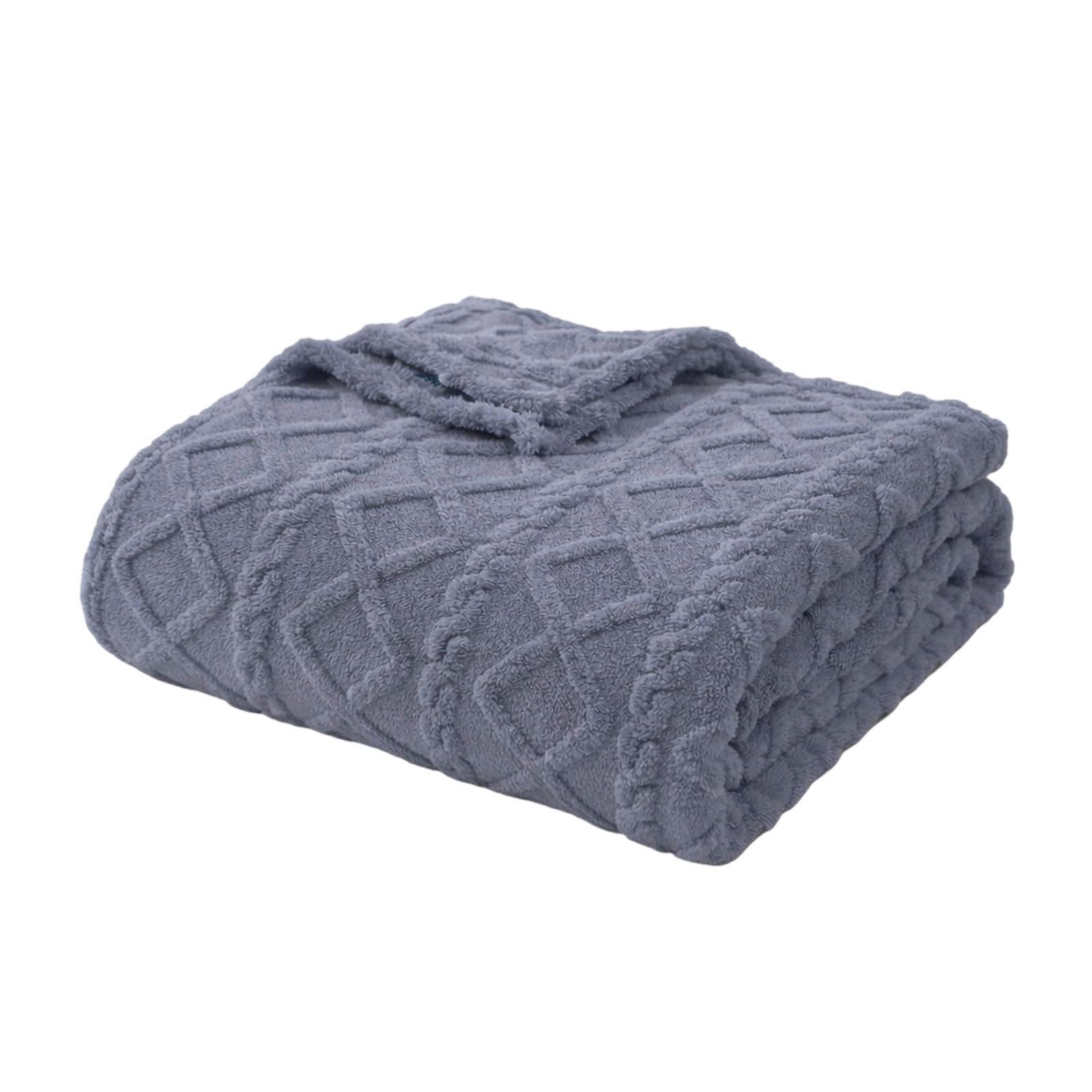 Emotional Support Blanket for Dogs, Soft Plush Polyester Dog Blanket with Cable Knit Pattern, Blanket for Couch, Bed, Crate, Car, Machine Washable，B