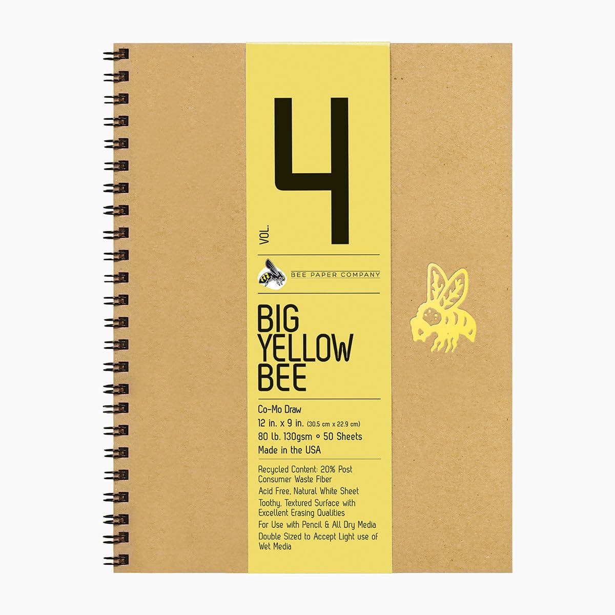 Bee Paper Company Big Yellow Bee Drawing Pad, 9 by 6-Inch, Como