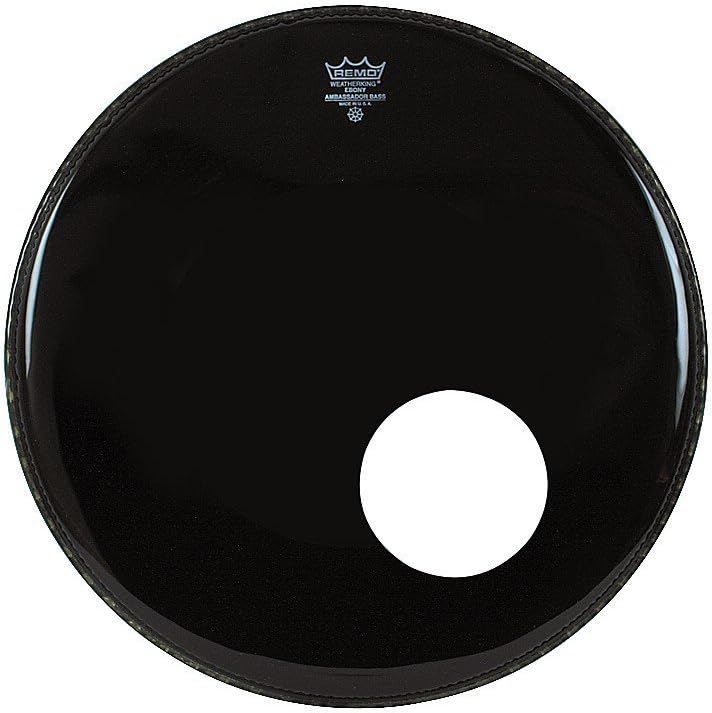 Remo Ambassador Bass Drum Head With 5.5" Port Hole Ebony 22 Inch