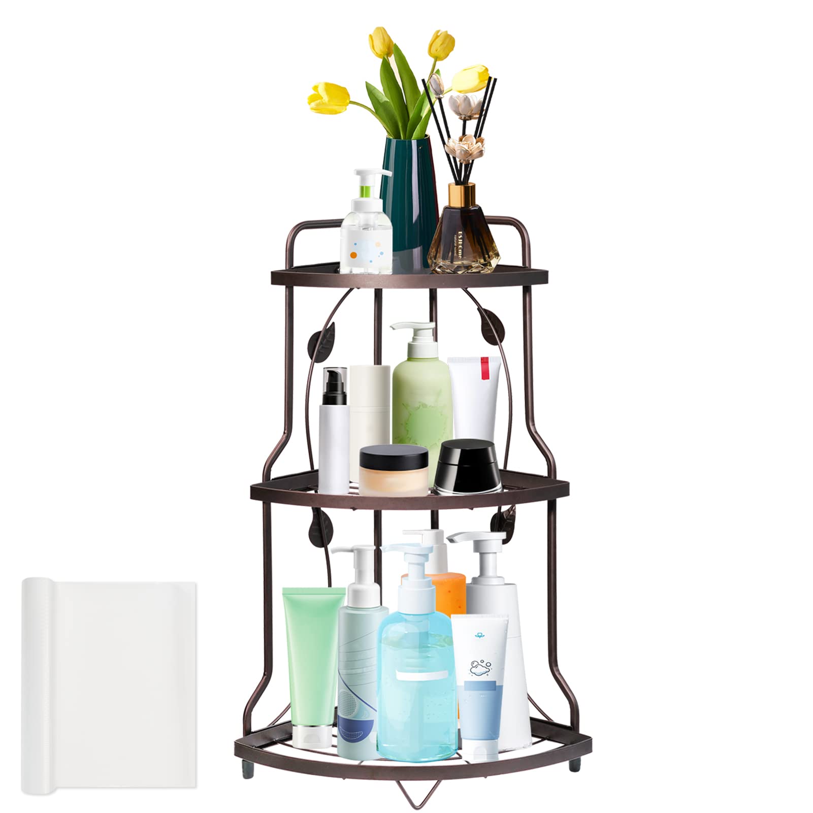 Msoesticc.dl 3 Tier Bathroom Organizer Countertop with Liner