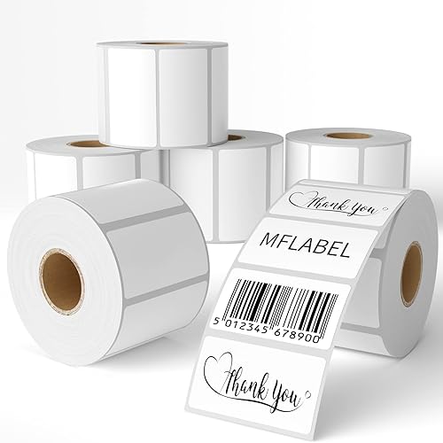 MFLABEL Etiquetas de envío perforadas térmicas directas de 2-14 x 1-14 pulgadas, etiquetas térmicas directas de 2.25 x 1.25 pulgadas para