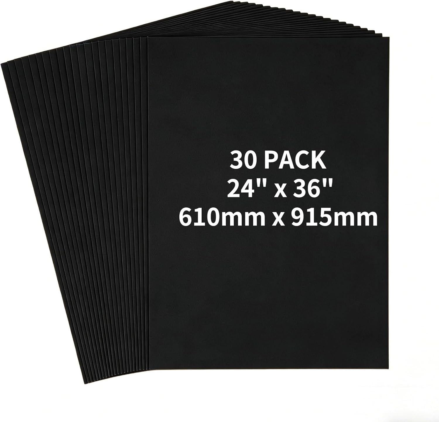 24x36 inches Black Poster Board, 30 Packs Large poster paper, Heavyweight Poster Paper Bulk, Blank Display Board for School, Office & Craft Projects