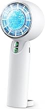 SSYFEI Handy Fan, Handheld Fan, Cooling Plate, 28,000 RPM (0.2 Second Instant Cooling Sensation, Turbo Ultra Strong Storm), Small, Tabletop Portable Fan, Up to 20 Hours Operation, 5 Air Speeds, Mini, Quiet, Type-C Compatible, Rechargeable, Heatstroke Prot