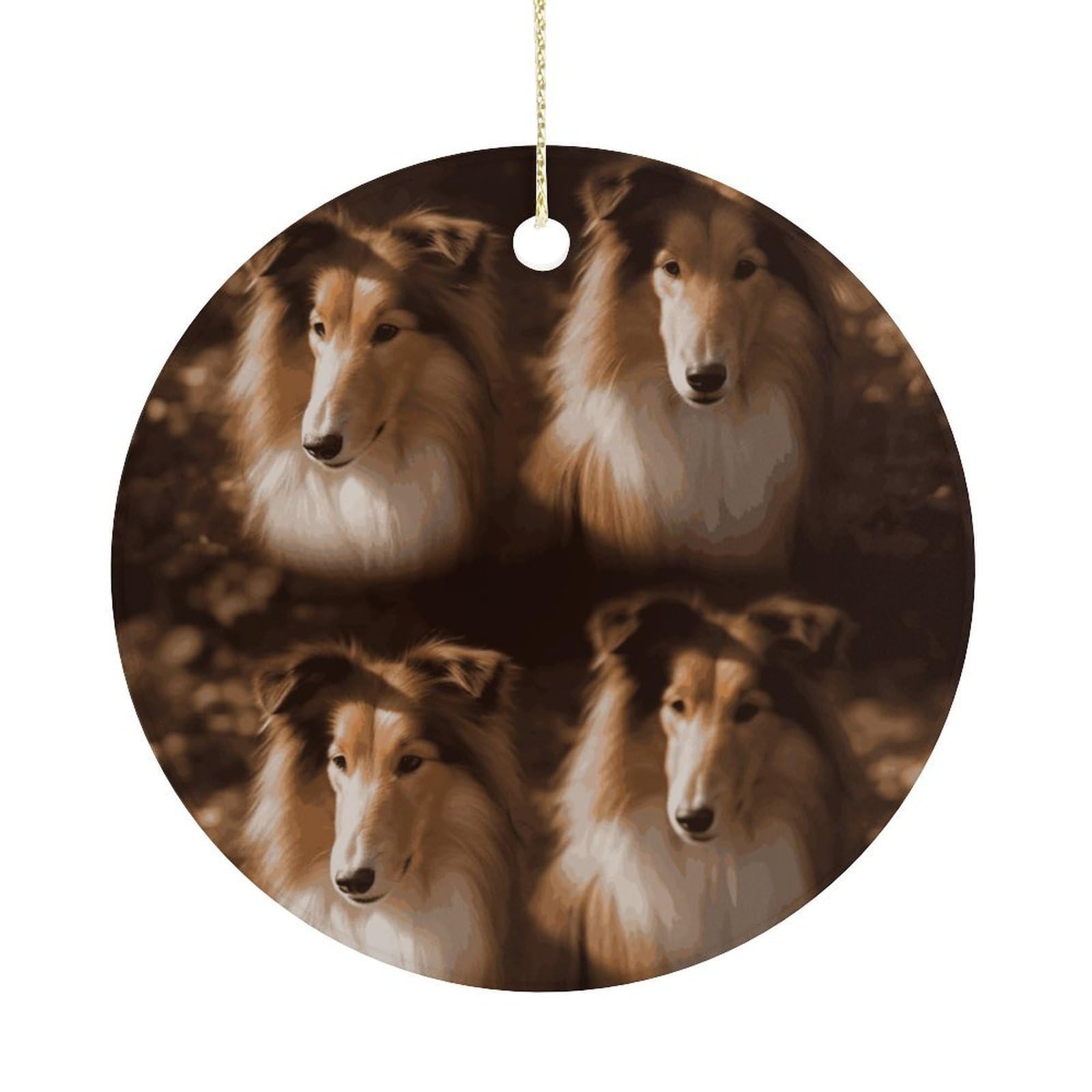Adfgyerh Women's Style Shelties Hanging Ceramic Ornaments, Christmas Tree Decorations, Funny Home Decor Gifts For Sisters & Work Best Friends