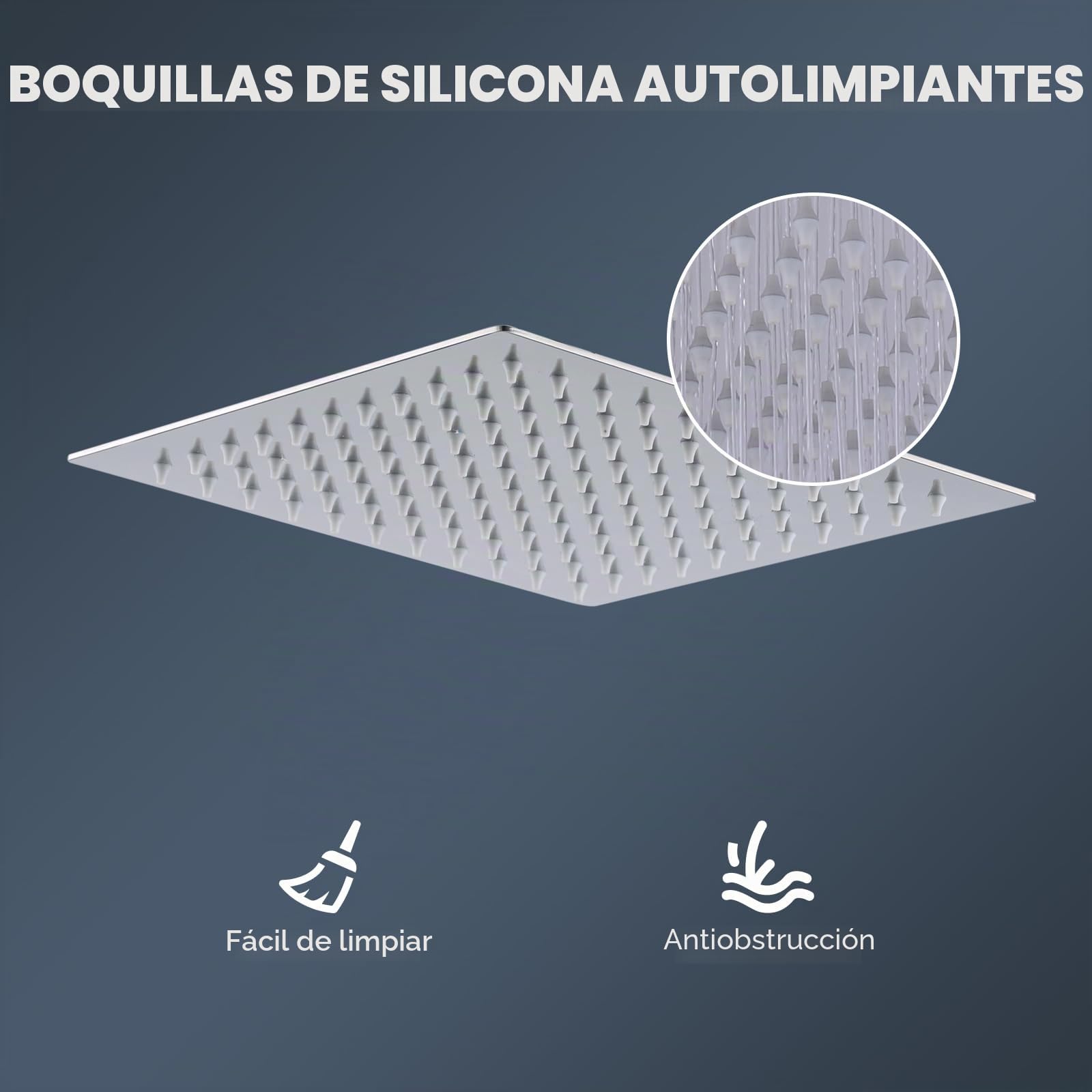 12 pulgadas Ducha lluvia Contemporáneo Efecto lluvia Acero Inoxidable Cromo