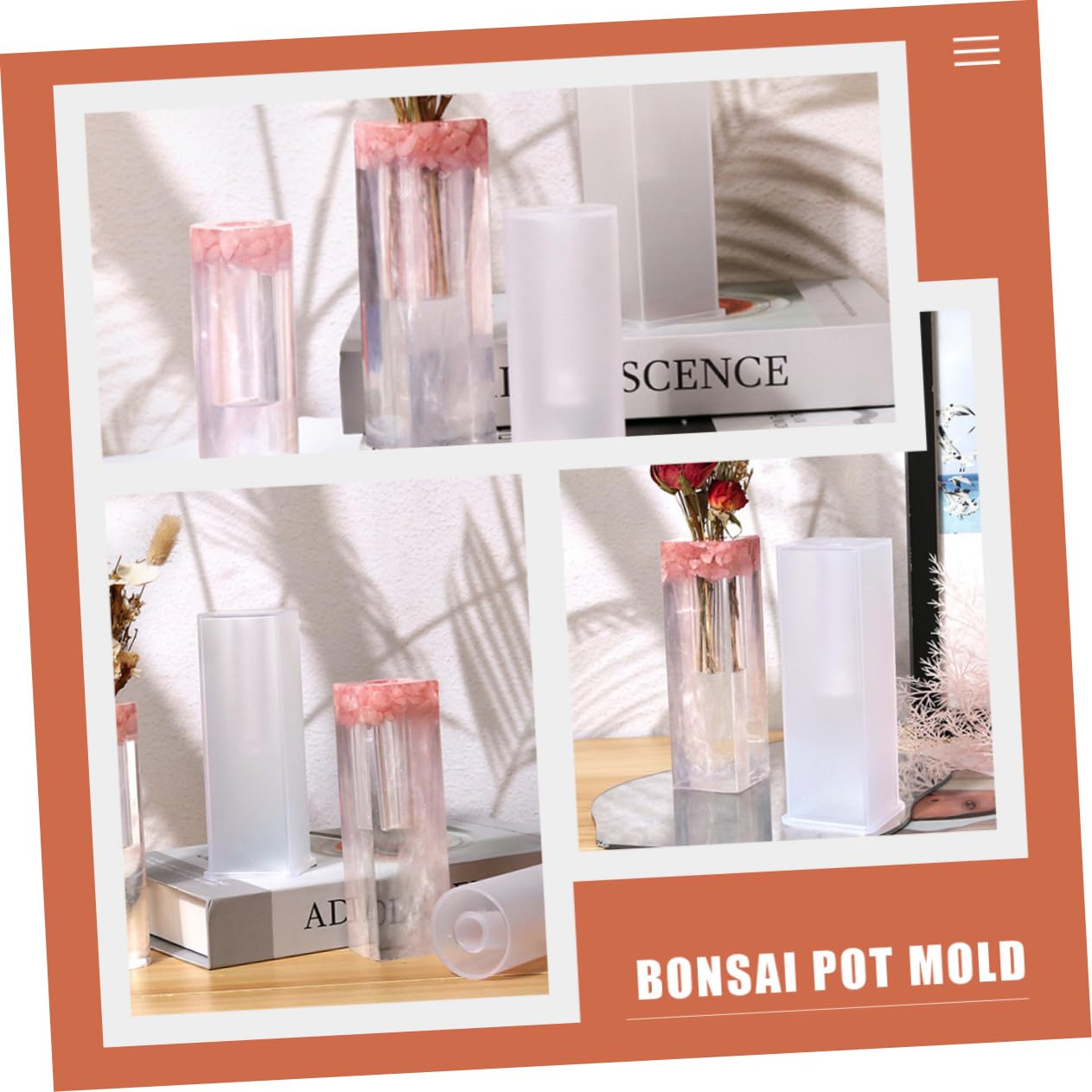 OSALADI 3 Juegos Molde de Florero de Silicona Diy para Decoración de Plantas Suculentas de Desmoldar y Limpiar Incluye Soporte para Manualidades