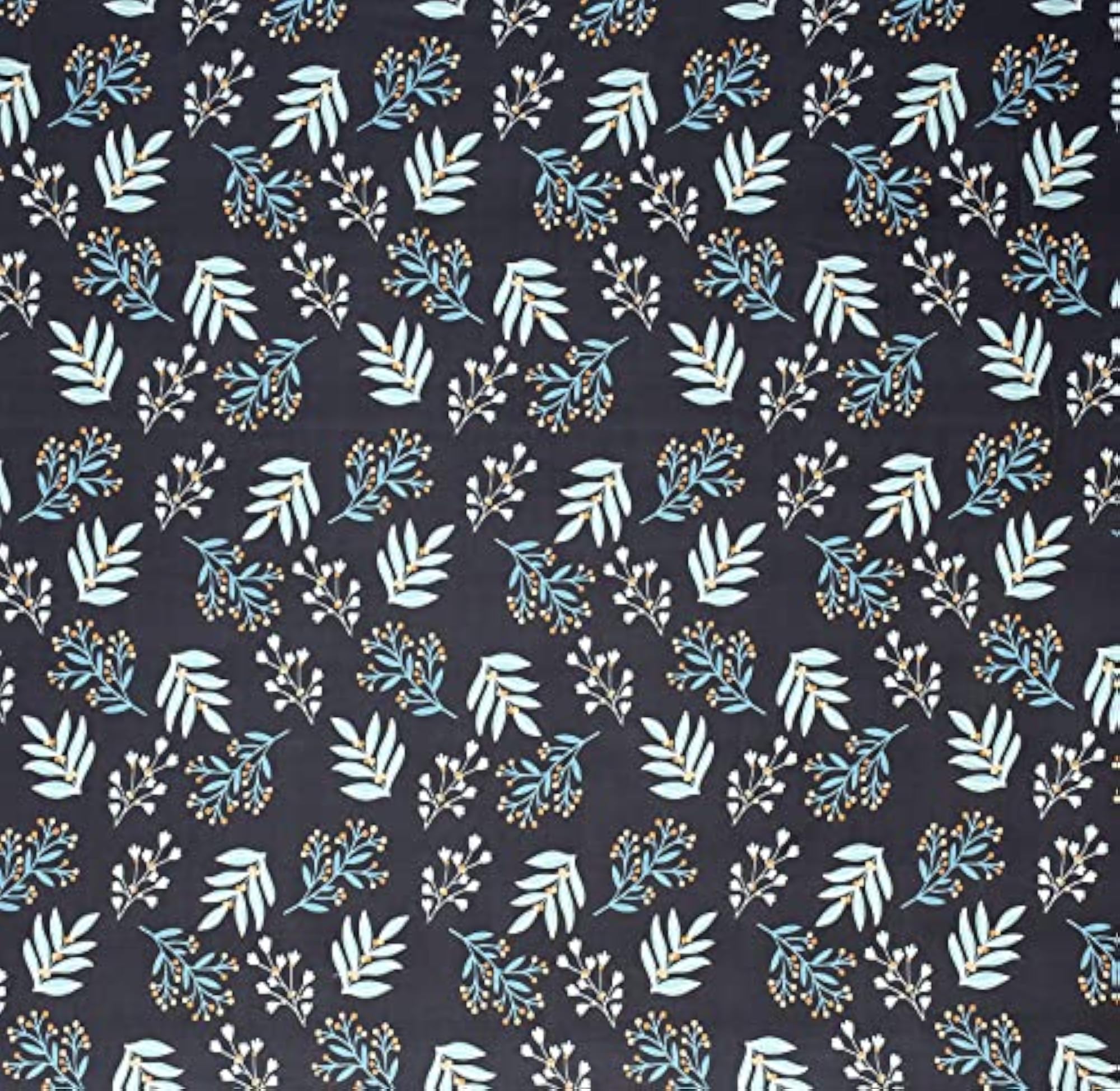 100% Cotton Feel Bedsheet for Single Bed, Black Leaves Design