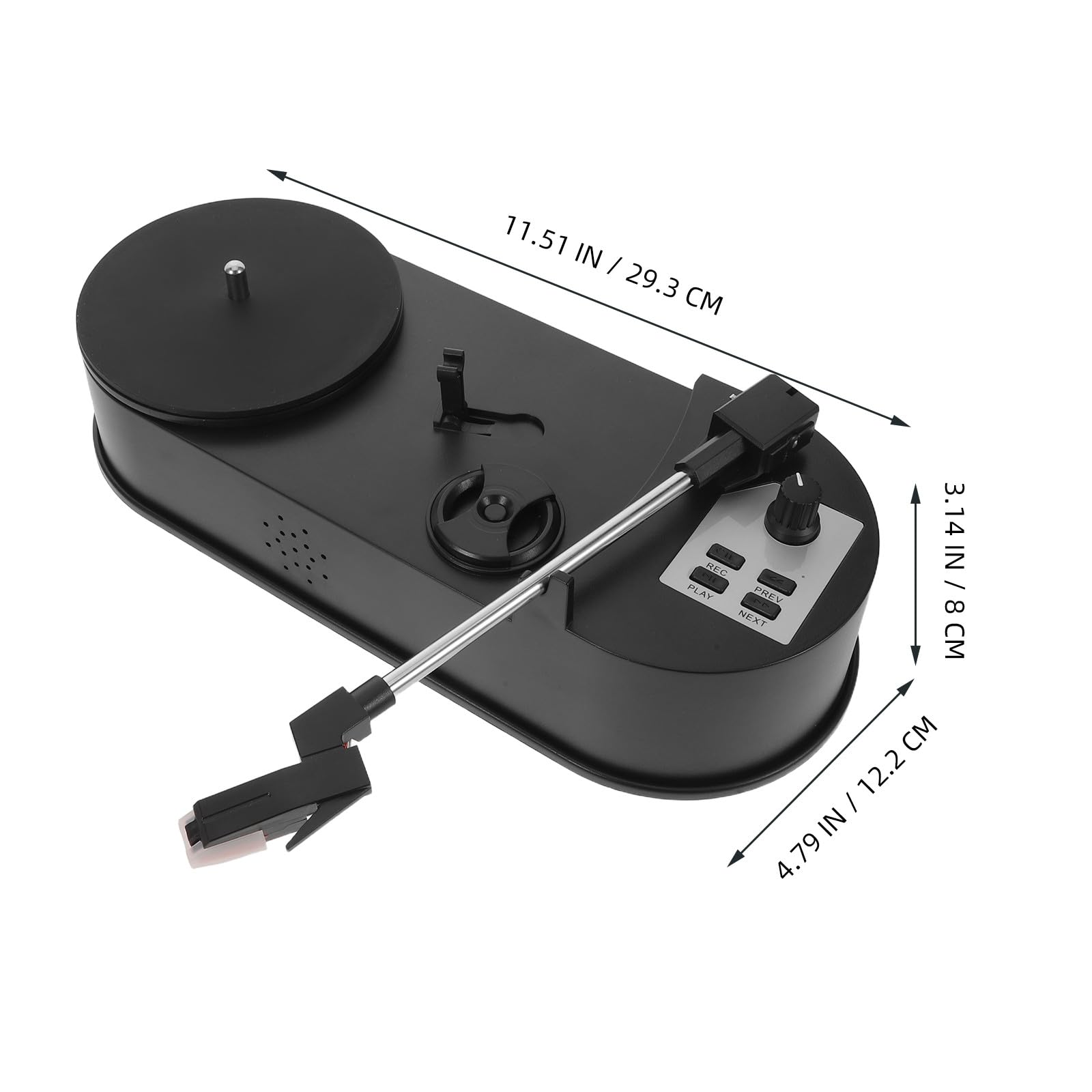 Tourne-Disque en Abs Rétro Noir avec Haut-Parleur Intégré Conversion Mp3 USB Platine Vinyle Vintage Audio Haute Fidélité pour Festivals et Soirées