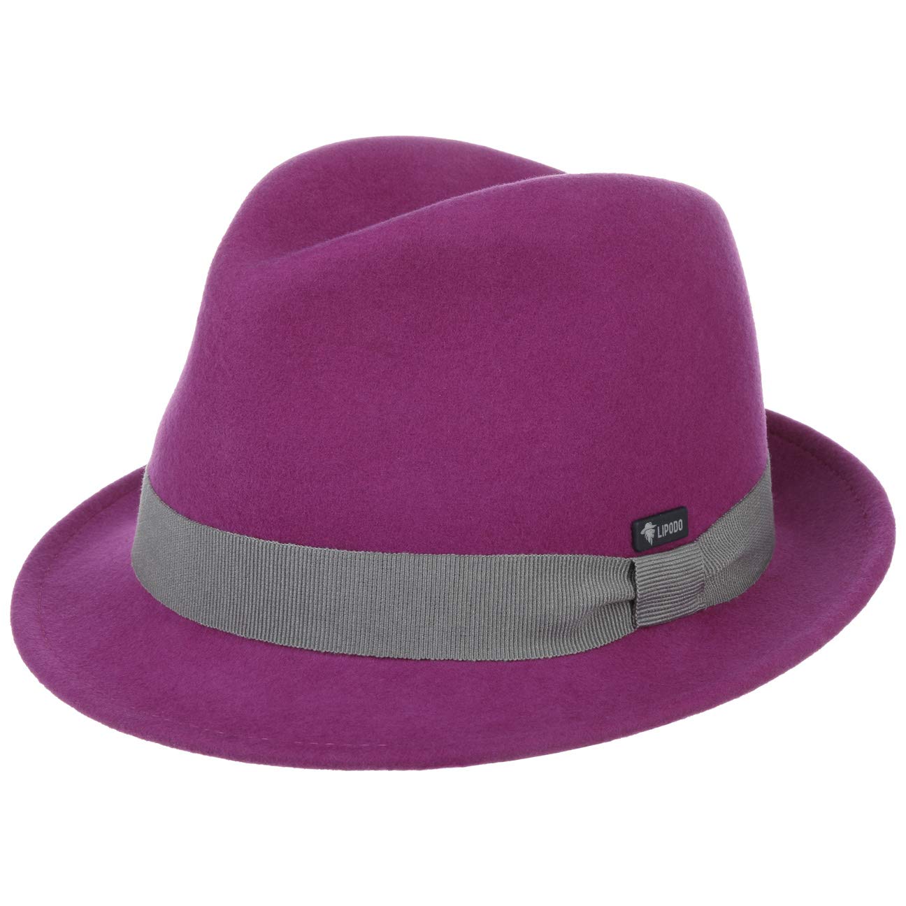 Lipodo Kids Wool Felt Trilby Hat Fedora (One Size - Fuchsia)
