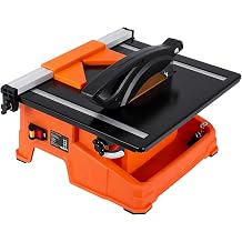 7 inch Wet Tile Saw, EliteEdge 6500 RPM & Pure Copper Motor, Bevel cuts tile from 0 to 45, Tile Cutter Wet Saw with Water Reservoir for Cutting Tiles and Stones, for DIY Enthusiasts