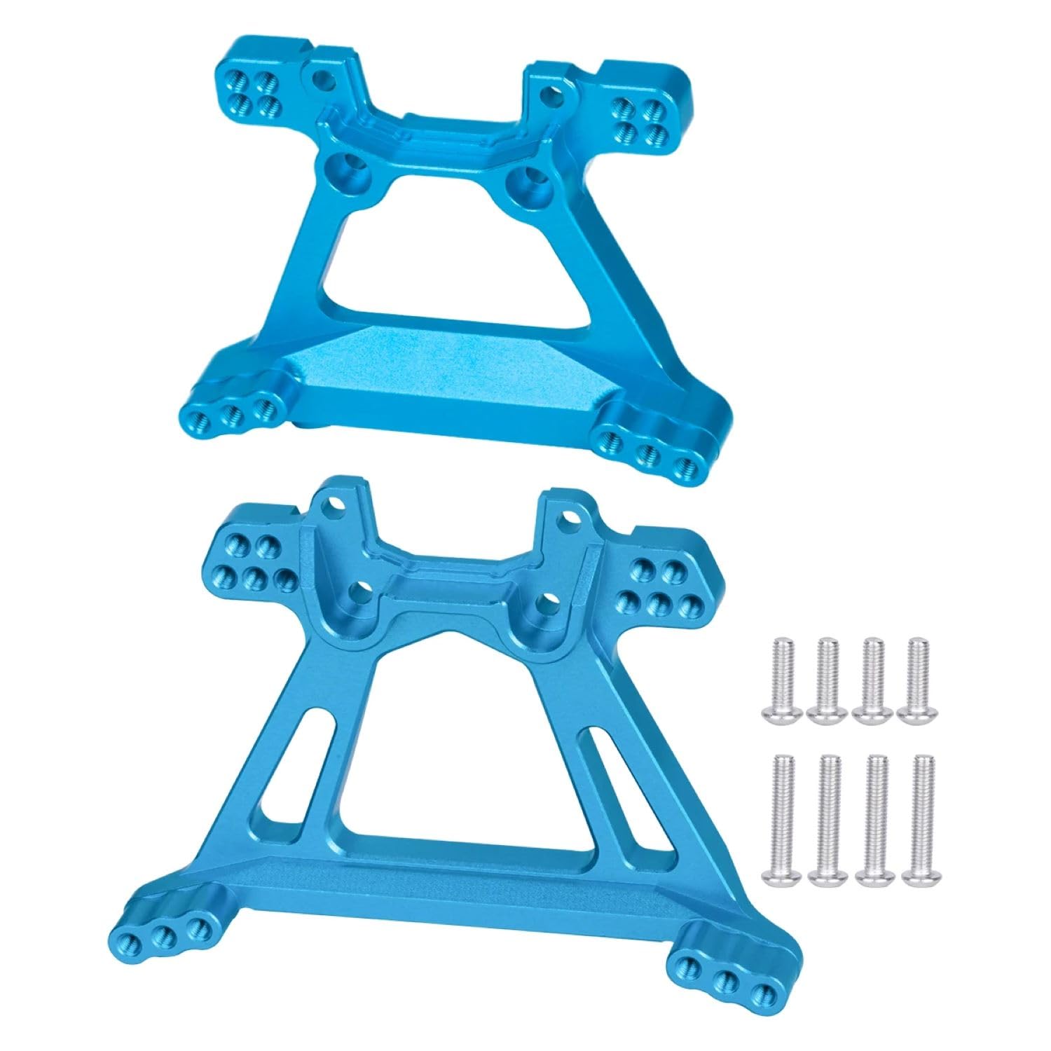 Compatible with 1/10 Slash 4x4 4WD Remote Control Cars, Aluminum Alloy Front and Rear Shock Tower Upgrade Parts (Blue)