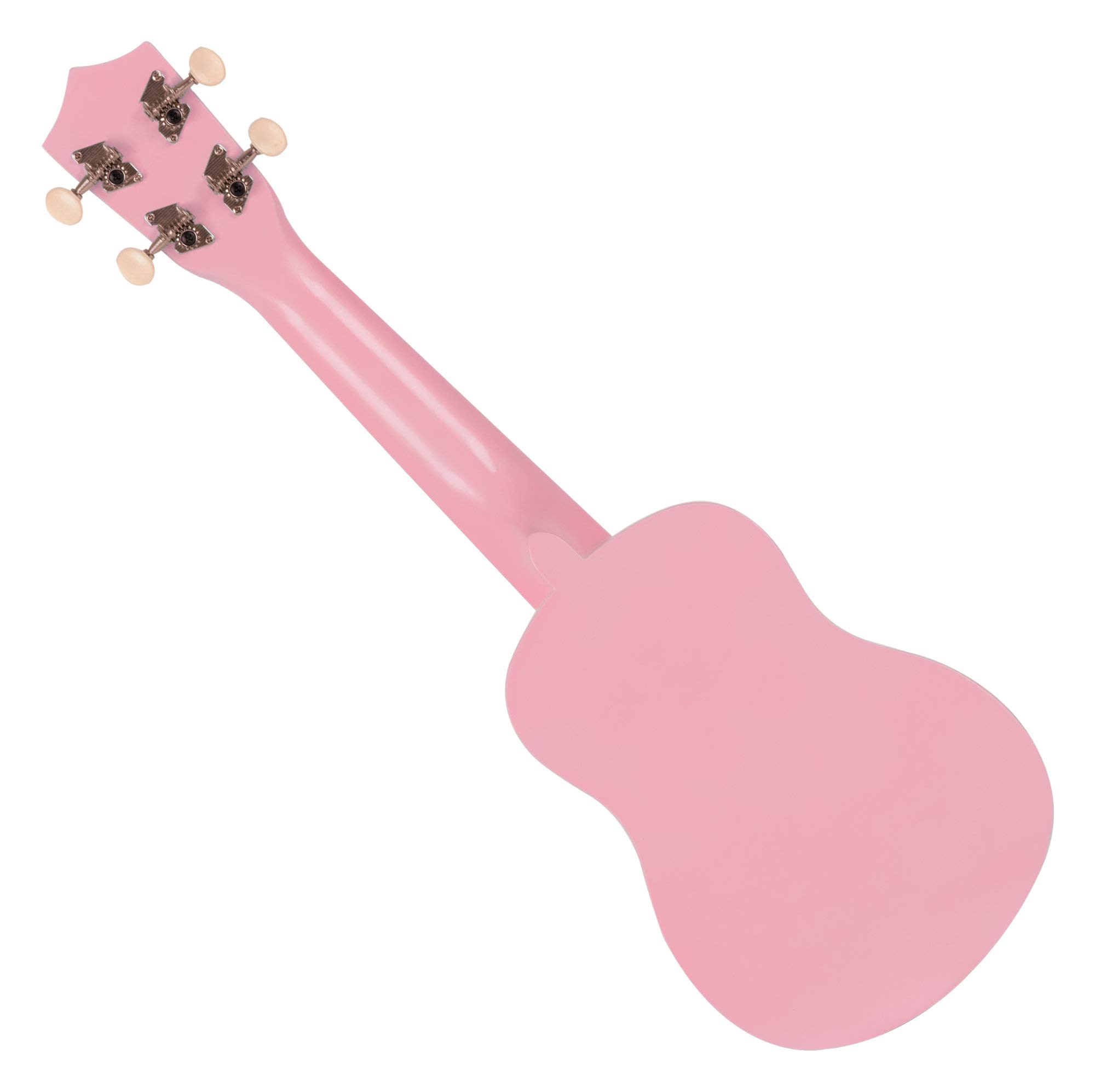 Classic Cantabile US-50 PK Sopranukulele - Ukulele mit 12 Bünden - leichtgängige Gitarrenmechanik - Weiße Nylon-Saiten - Pink