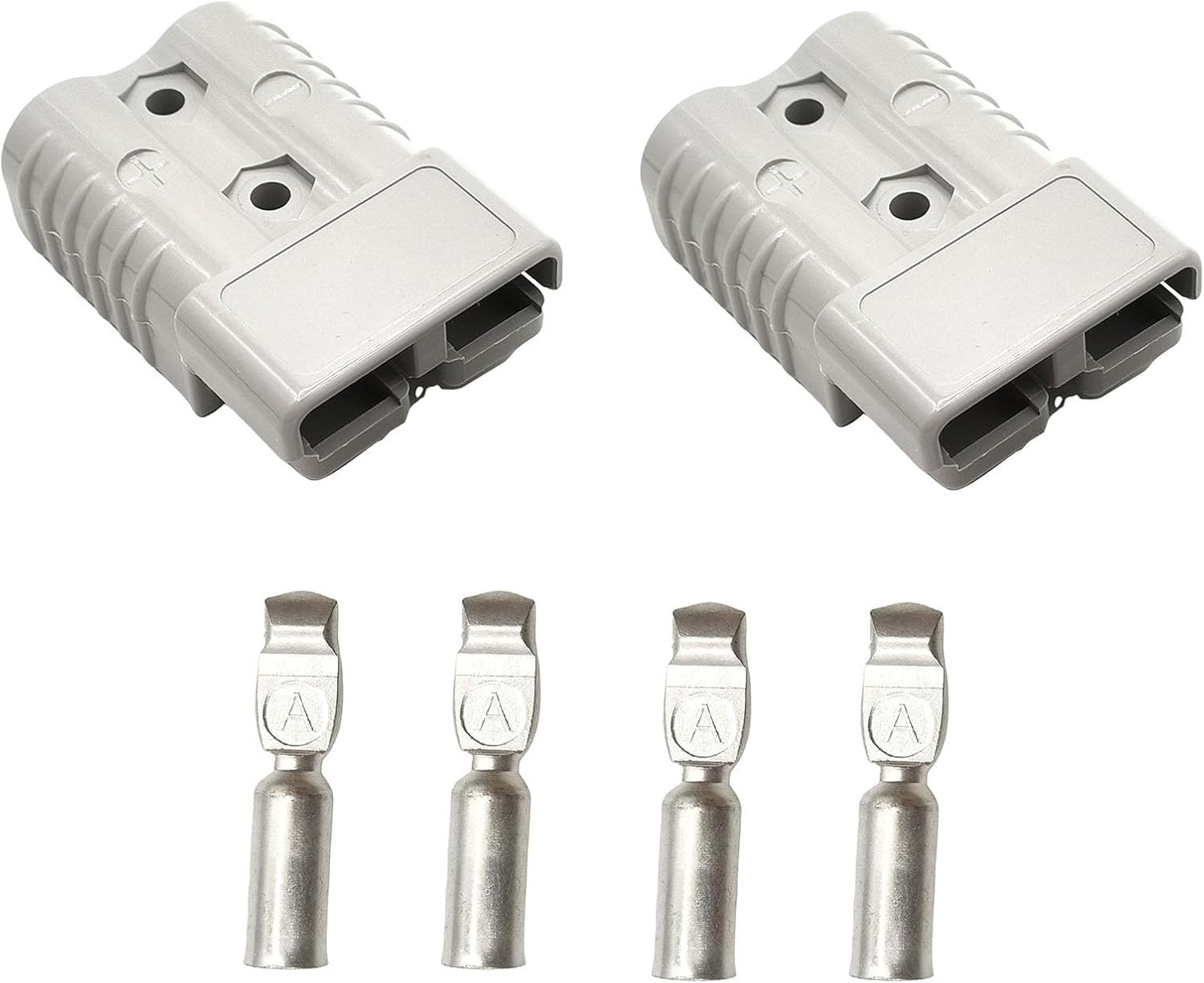 2 Pcs Grey 175A Battery Quick Connect/Disconnect Connector with 4pcs 1/0AWG Terminals ,600V Wire Plug Harness Quick Release Connector for Cars Winch Off-Road Trailer Motors Electronics Maintenance