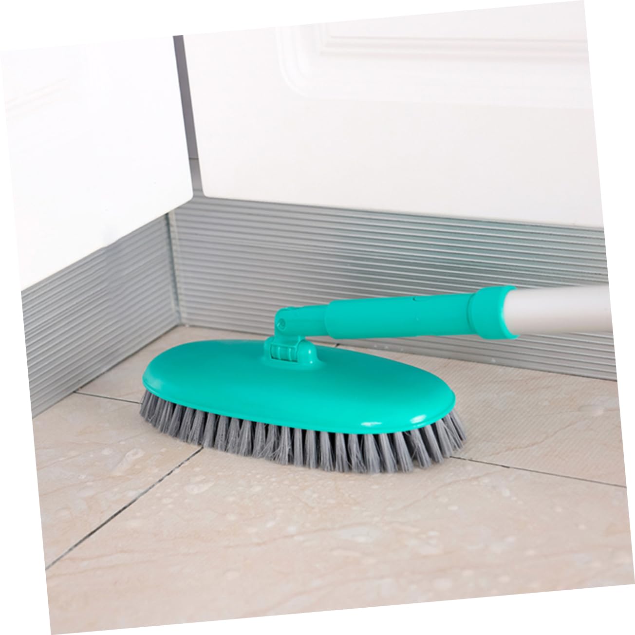 Cepillo de Fregar Color Verde Mango Largo y Cerdas Suaves Herramienta Extensible Fácil de Usar para Limpieza de Pisos y Azulejos