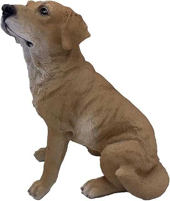 Garden & Home Decor  Labrador Retriever Dog Polyresin Statue - Hand Painted Figurine - Intricate Detail Suitable for Indoor or Outdoor Use - Frost and Fade Resistant Animal Lawn Ornament (Yellow)
