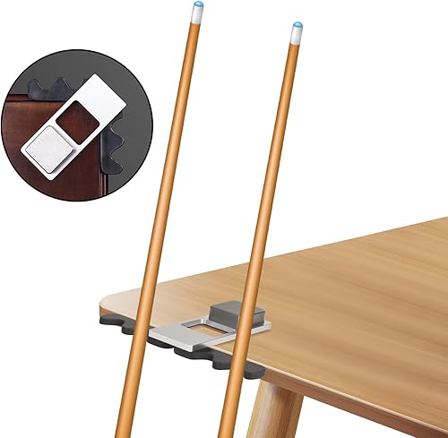 Miniatura 6 de LAKE OF FIRE Soporte para palo de billar  Base ponderada de acero inoxidable con 4 tacos de garra, organizador portátil para tacos de billar para