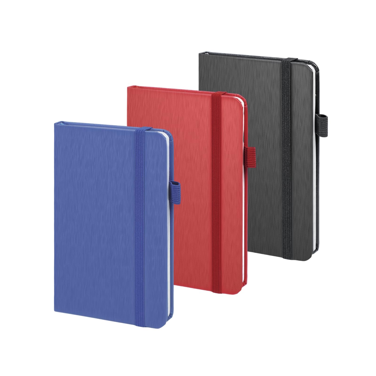 ONAVIA A6 Pocket Notebook 3 Pack, 3.5" x 5.7", Hardcover Lined Journals for School Notes, Study, Homework, Daily Planning and Journaling, 160 Pages (80 Sheets), Black, Red, Blue