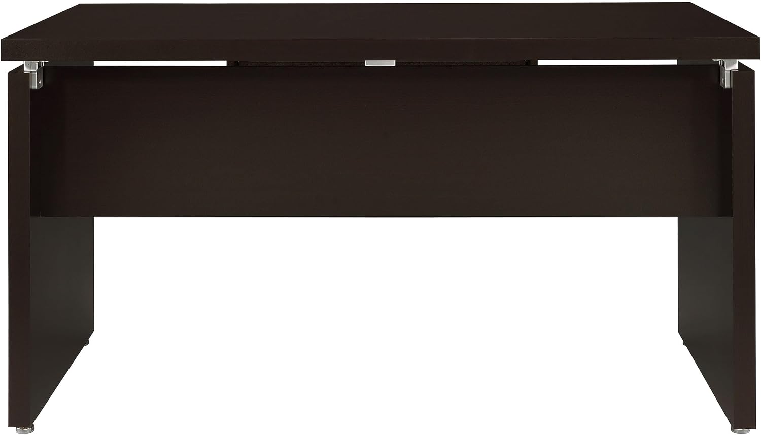 BOWERY HILL Contemporary Computer Desk, 55 in Wide Cappuccino Finish, MDF and Particle Board Material, L-Shaped Reversible Design, Solid Pattern with Storage Drawer, Home Office or Study Room Desk
