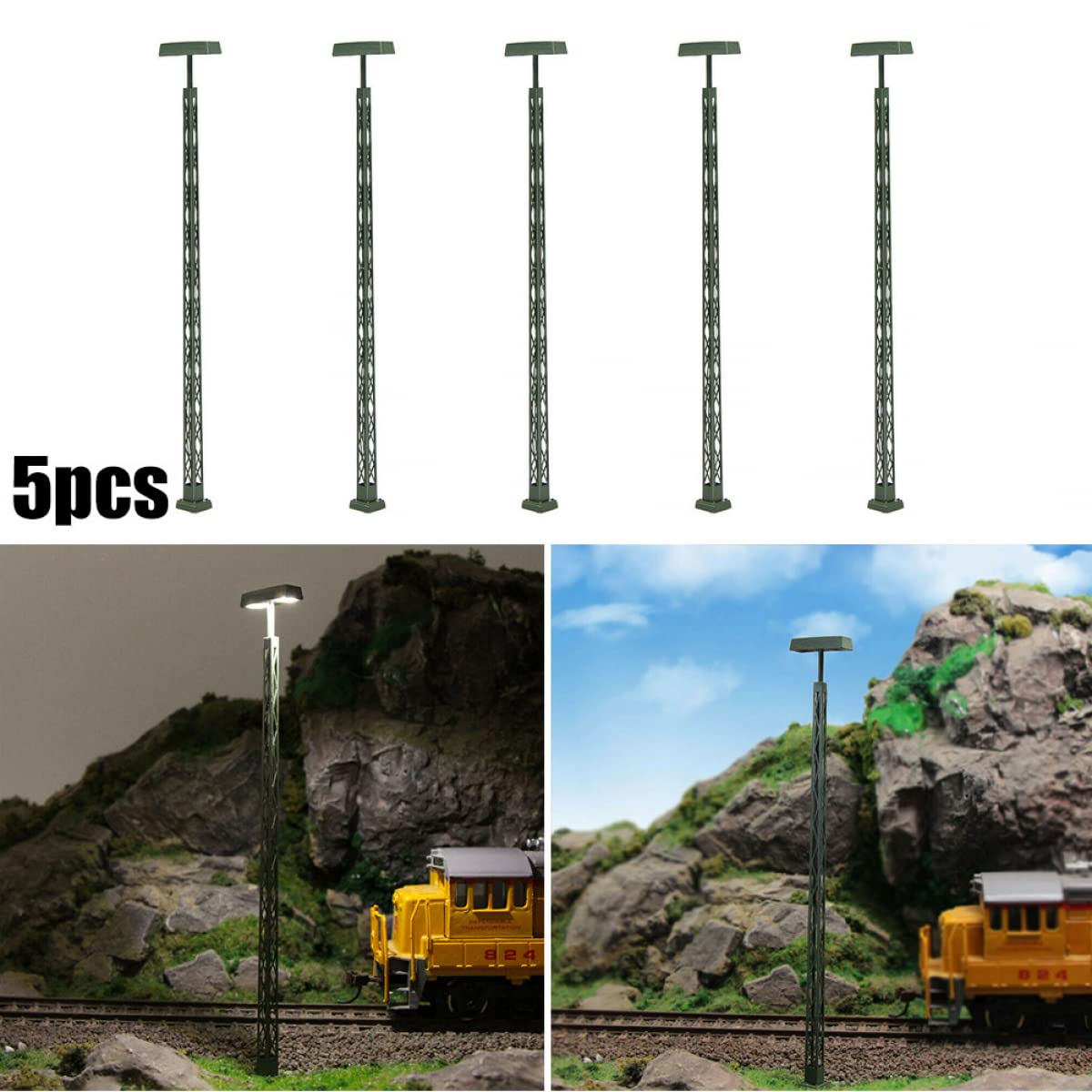 8 PIÈCES MODÈLE de mât de grille ferroviaire pour disposition échelle
