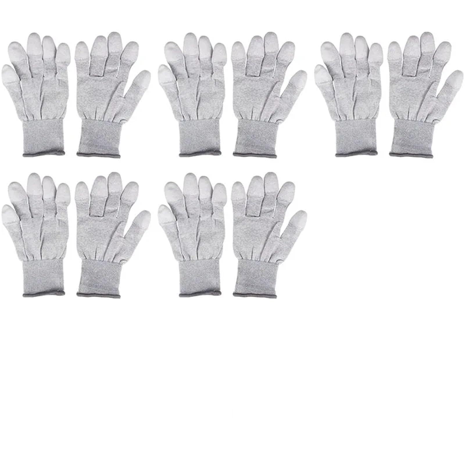 10 paia/5 paia di guanti antistatici ESD for la sicurezza sul lavoro elettronico for manutenzione componenti elettronici(5 Pairs,Medium)