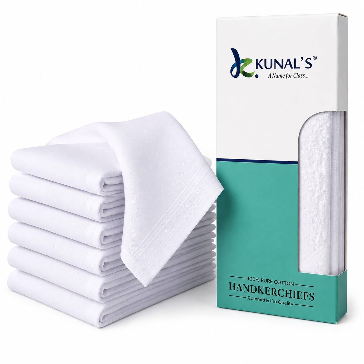 Premium White Cotton Handkerchief for Men – Pack of 6 | 100% Pure Cotton Soft & Highly Absorbent Hanky | Reusable Durable Daily Use Pocket Square Handkerchief Set-picture-31