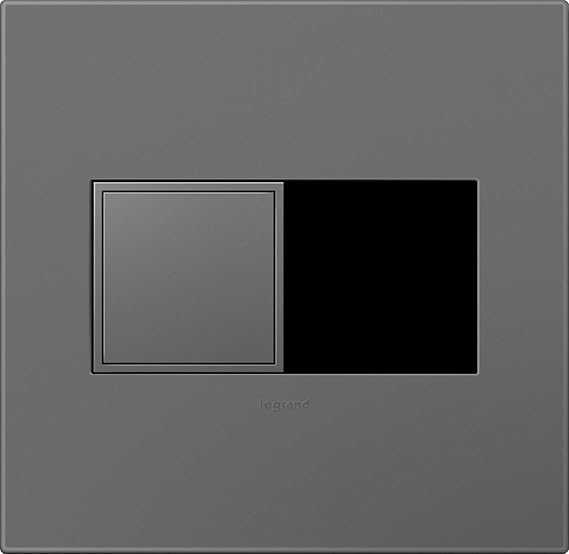Legrand adorne 2-Gang Pop-Out Outlet in Magnesium with Matching Wall Plate, ARPTR152GM2WP