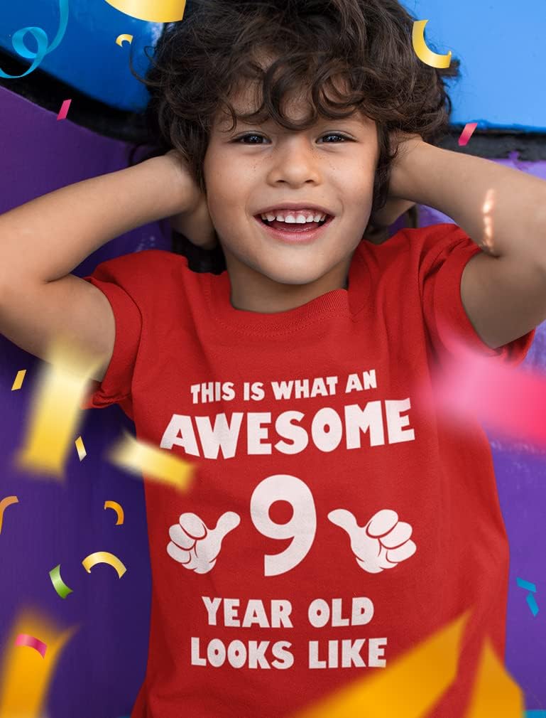 Tstars Awesome 9 Year Old Birthday Shirt - Fun Gift Tee for Boys or Girls Turning Nine - Youth Kids T-Shirt - Image 2