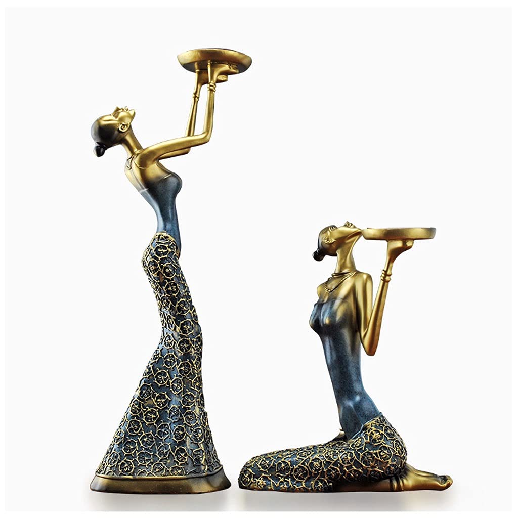 Sturdy Candle Holder Stand Candle Holder Decor, Retro Candlestick, Resin Candelabra For Dining Table Wedding Party Centerpieces Home Non Topple(A)