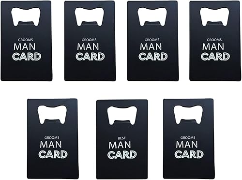 Snogisa Paquete de 7 abrebotellas, caja de regalo de padrinos de boda, abrebotellas personalizado, regalos de fiesta, regalos de boda para hombres,