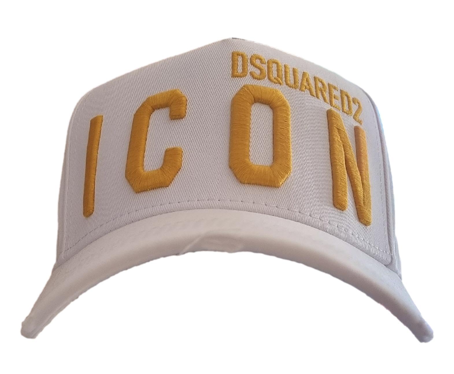 DSQUARED2 Cappello Berretto Baseball Uomo Icon M319 Bianco-Giallo