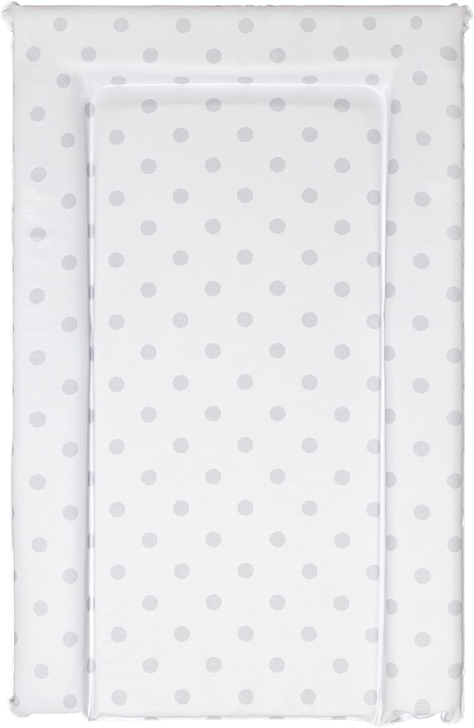 Baby Changing Mat, Grey Polka Deluxe Waterproof with Raised Padded