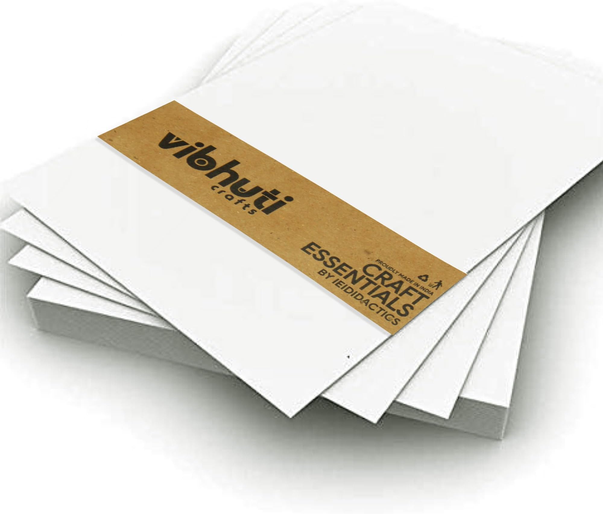 IEIDidactics™ Vibhuti Crafts A4 White Mount Board-Set of 10, 210mm x 297mm or 8.27" x 11.69" inches - 300 GSM Thick, Acid-Free, Ideal for Framing, Scrapbooking, and Art Projects