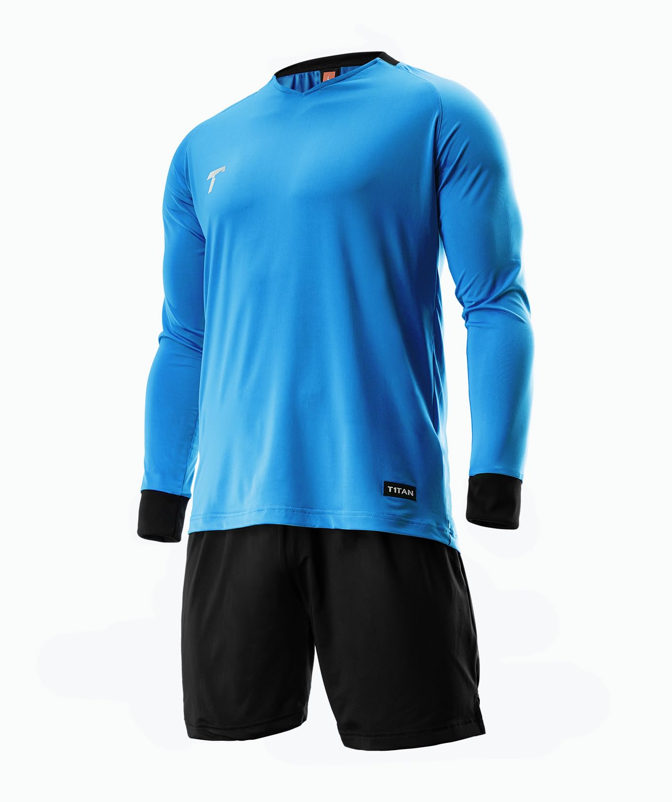 T1TAN Torwarttrikot - Fußballtrikot für Torhüter - Langärmliges Trikot für Herren, Damen und Jugendliche - Farbe blau - Größe XL