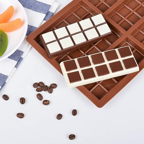 Miniatura 8 de Moldes de barra de chocolate de silicona profunda, antiadherente, para proteínas y energía, molde grueso para barra de caramelo, molde para derretir