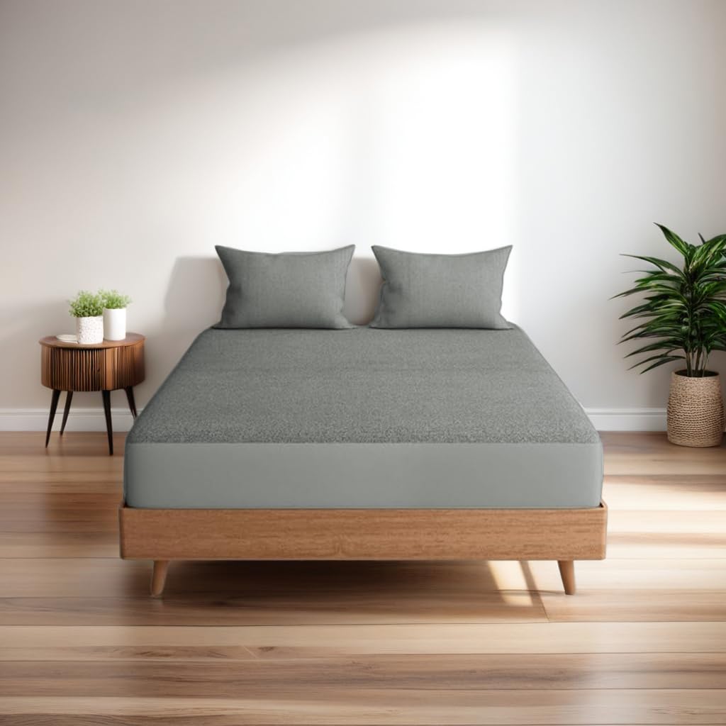 TAG24 Premium Waterproof Soft Terry Cotton Mattress Protector | Waterproof Mattress Cover – 72×48 Inch – Twin/Single Bed, Grey TAG24 Premium Waterproof Soft Terry Cotton Mattress Protector | Waterproof Mattress Cover – 72×48 Inch – Twin/Single Bed, Grey