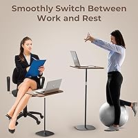 Vista 2 de Soporte de suelo portátil para laptop, mesa de mesa/sofá con altura ajustable de 18 a 47 pulgadas, elegante estación de trabajo móvil para oficina