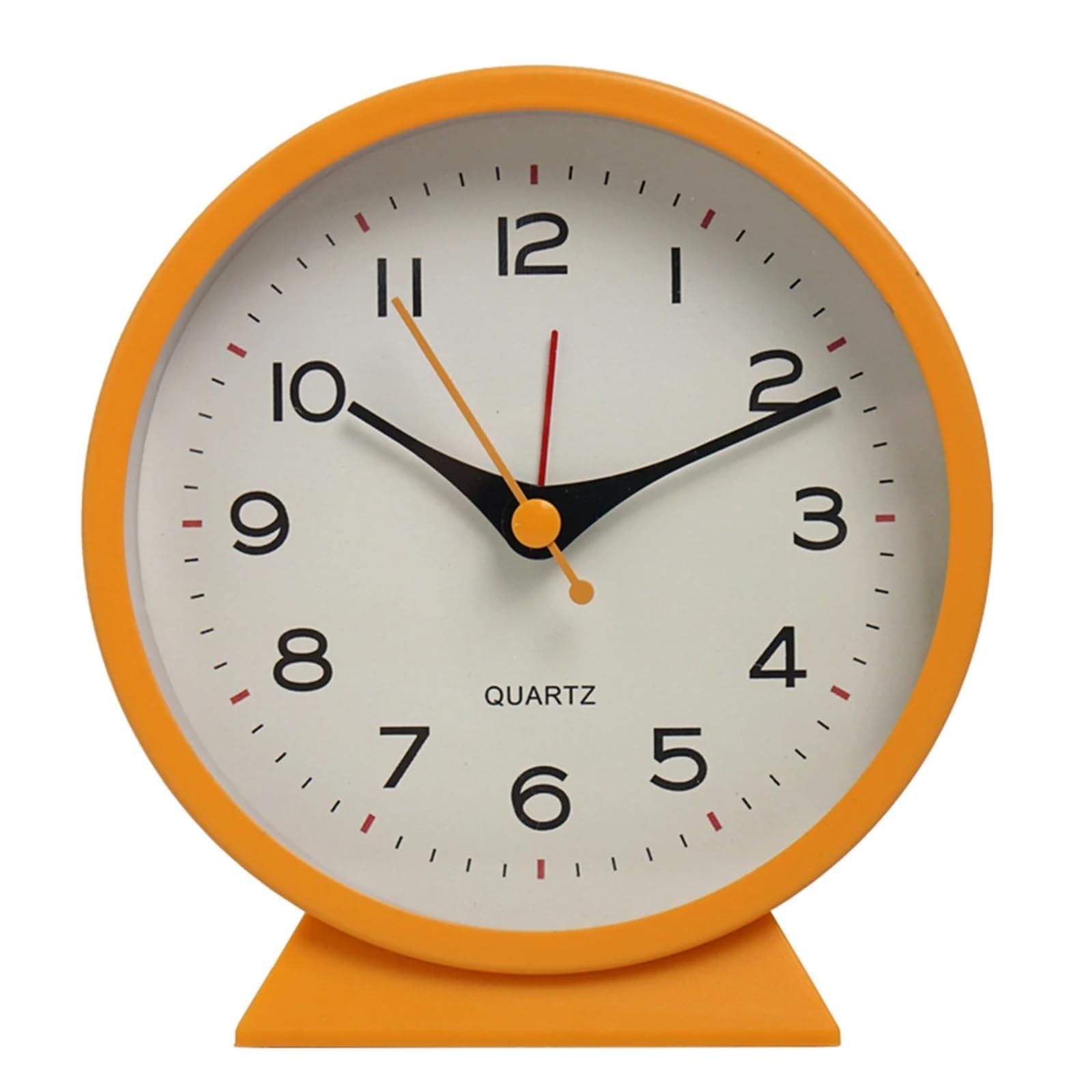 MZPOZB Shower Clock 1pc Simple Metal Small Alarm Clock Creative Bedside Desktop Mute(Orange)
