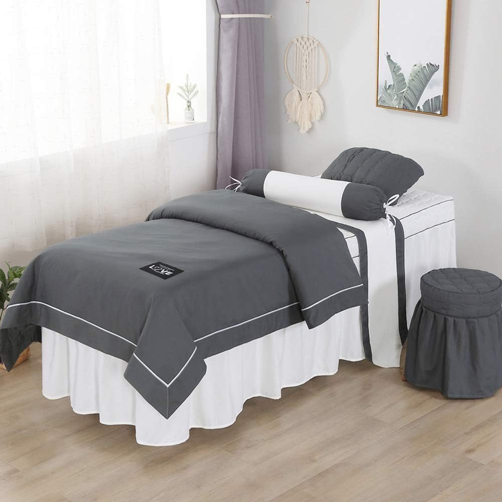 Solid Color Beauty Massage Linens, Cotton Soft Massage Table Sheet Sets Bedspread with Face Rest Hole Breathable Bed Cover-White 80x190cm(31x75inch) : Beauty & Personal Care