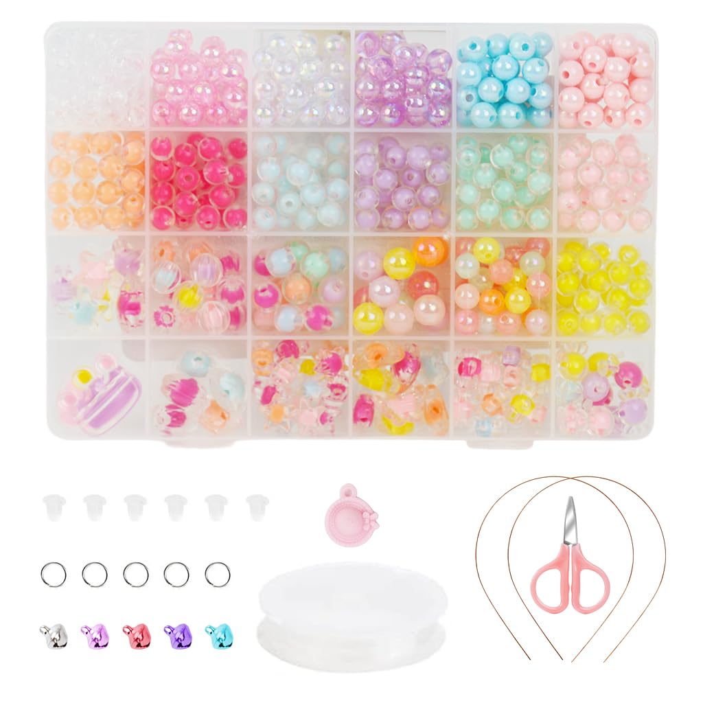 Venzina® 480Pcs Cute Beads Set Clear Acrylic Pearl Beads for Bracelet Making, Shiny Colourful Beads for Kids Activity, Aesthetic Round Flower Heart Beads for Girls DIY Necklace Hairband (B0DFPPC1HM) Amazon Price History, Amazon Price Tracker