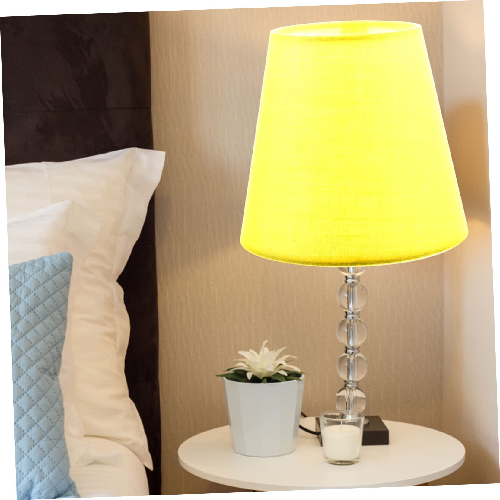 Levemolo Replacement Lampshade Yellow Color Small Lampshade Fabric Material Fit for Various Furniture