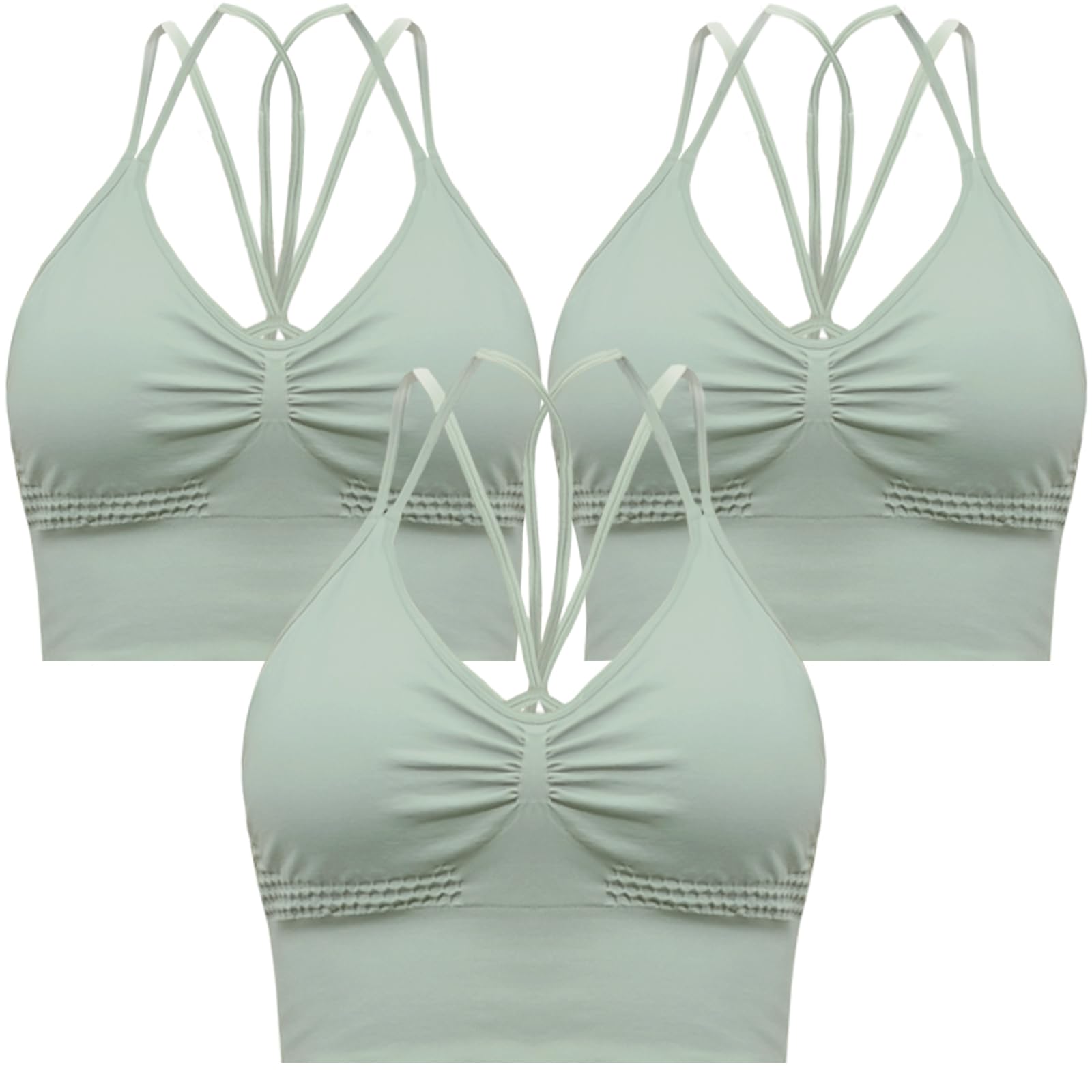 ZIHUA 3 Pack Sports Bras for Women, Sports Bra Backless Comfort Straps