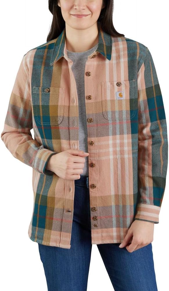 Carhartt Women's 105576 Women's Loose Fit Heavyweight Twill Long-Sleeve Plaid S