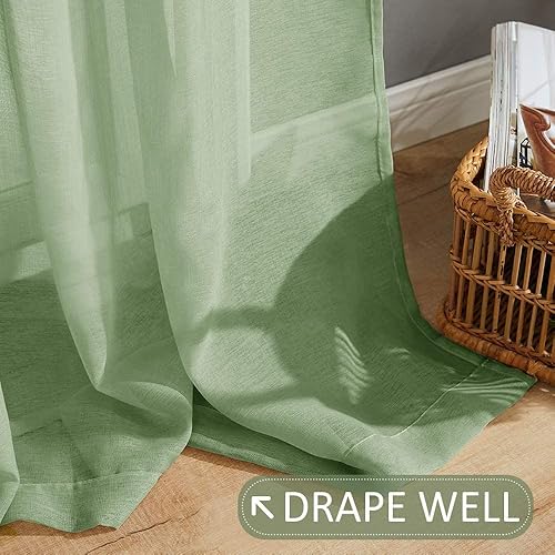 Miniatura 5 de MRTEES - Cortinas transparentes para sala de estar, paneles de cortinas para habitación, Set de decoración para ventanas.